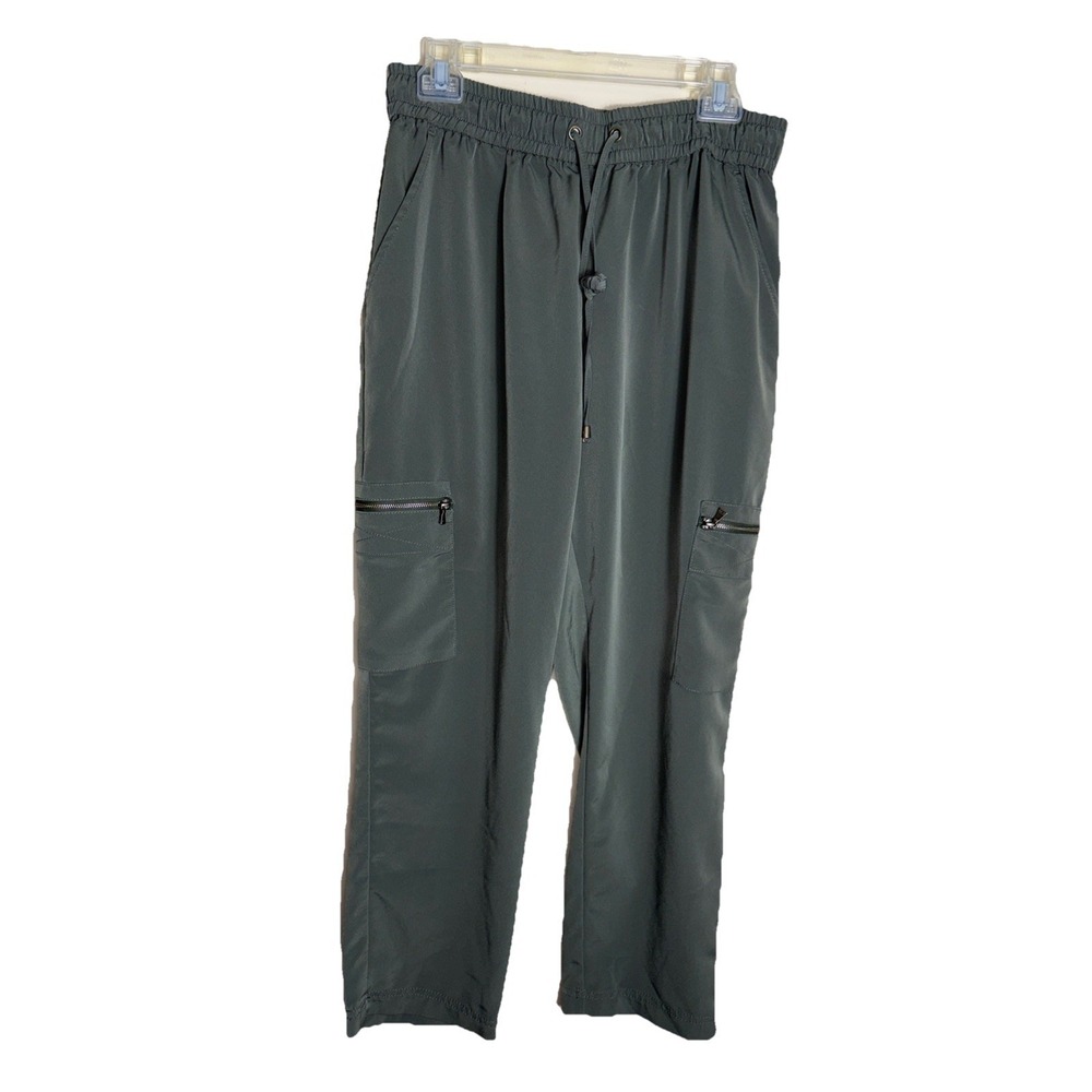 Express Green Cargo Pants Women's with Drawstring and Zip Pockets Size Large